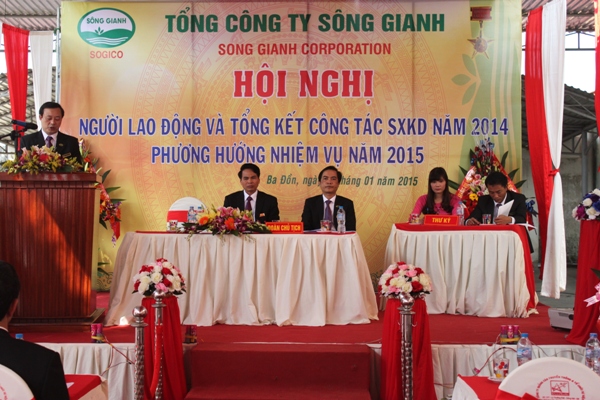 Tổng công ty Sông Gianh tổ chức Hội nghị đại biểu người lao động và Tổng kết công tác SXKD năm 2014, triển khai nhiệm vụ năm 2015.
